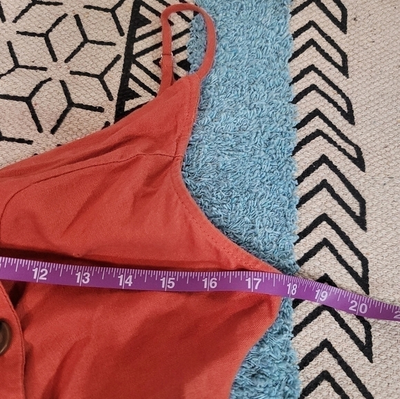 LOVE TREE BURNT ORANGE MIDI DRESS, SZ LARGE - Picture 10 of 11